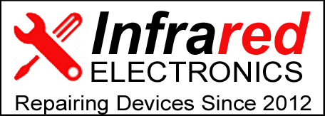 infrared cellphone repair logo with tagline